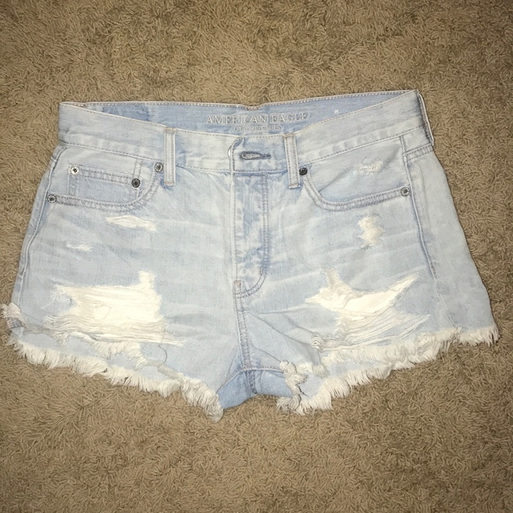 american eagle high waisted jean shorts